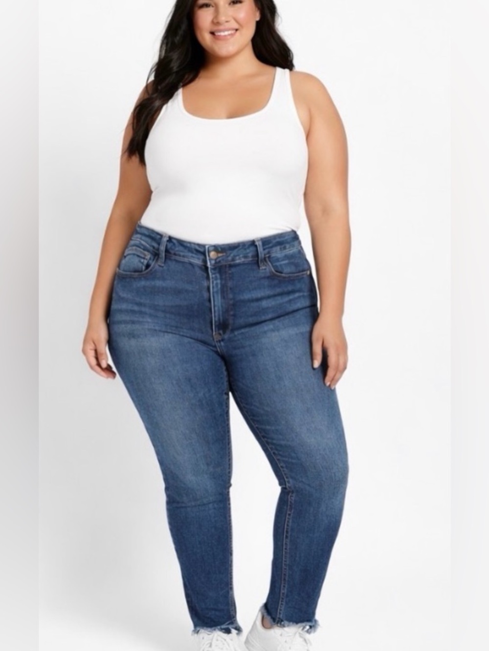 Judy Blue  Slim Fit Jeans High Rise Stretch Denim RawHem Womens Plus Size 22W